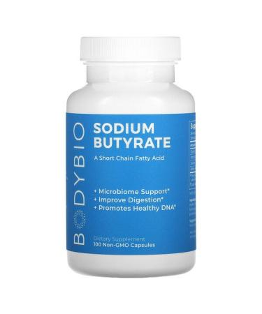 BodyBio - Sodium Butyrate - 100 Capsules