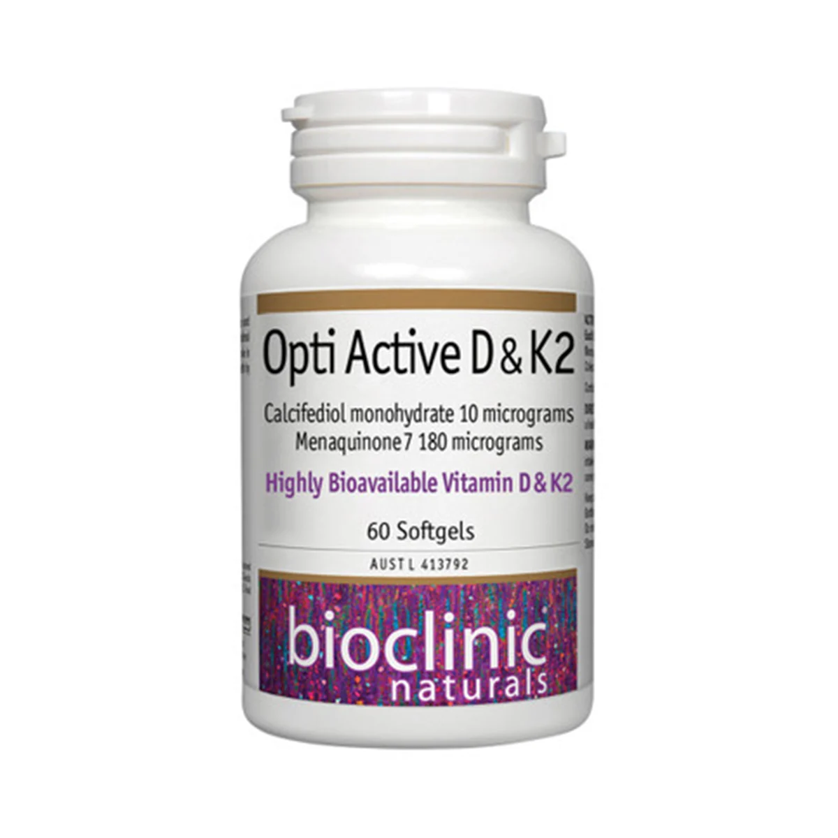 Bioclinic Naturals - Opti Active D & K2 - 60 Capsules