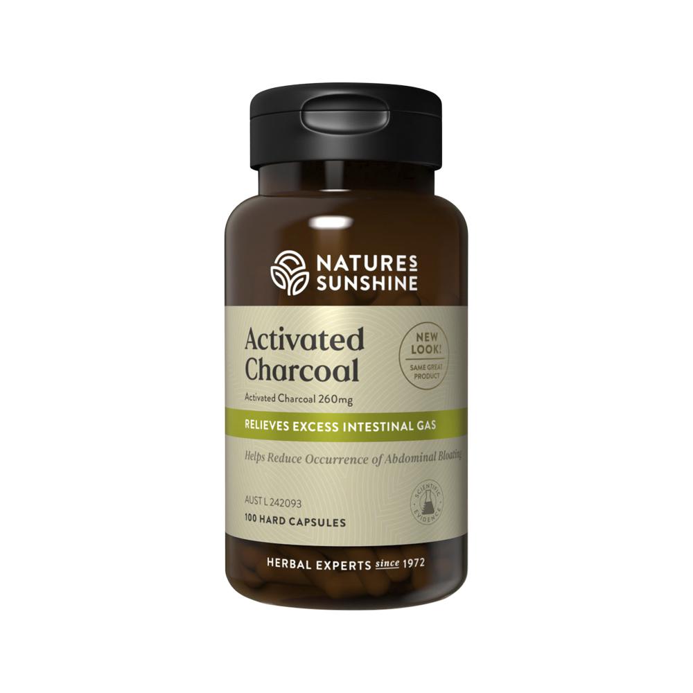Natures Sunshine - Activated Charcoal - 100 Capsules